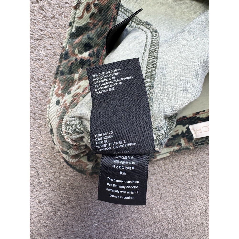 ANTHROPOLOGIE PILCRO High-Rise Skinny Pants Women's 27 Camo Button Fly Corduroy - Picture 6 of 8